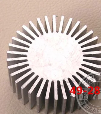 

2PCS 15W Solid LED lamp bead sunflower radiator 49*28*10~100mm round aluminum alloy radiator 49*28*70mm sunflower heat sink