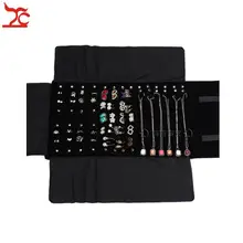 Gran Venta de La Fábrica Venta Directa de Múltiples funciones Velvet Exhibición de la Joyería Collar Anillo Pendiente Joyas Caja de Almacenamiento de Bolsa de Rollo