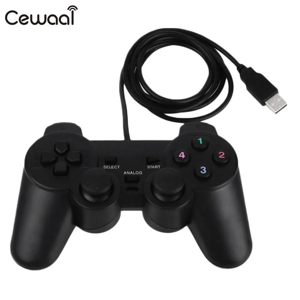 

Cewaal Wired Gamepad USB Game Controller Gaming Joypad Joystick Control for PC Computer Laptop Gamer Black Game Console Boy Gift