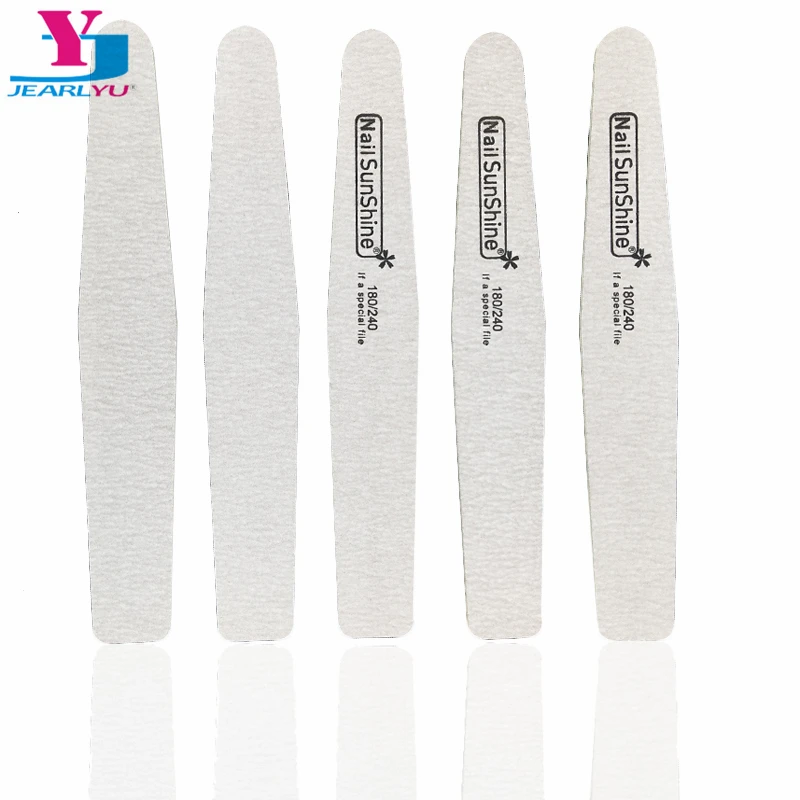 

High Quality 5 Pcs Wood Nail File 180/240 Grit Strong Thick Limas Nail Art Tools Diamond Para Unhas Nail Sunshine Nail Files Set