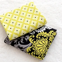 2Pcs 50*150CM VB Cotton Fabric DIY Handmade Bag Pillow Bedding Telas Para Patchwork Lonely Night Glitz Yellow Textile Cloth