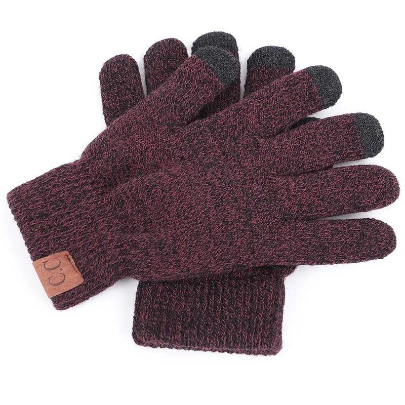 Высококачественные вязаные перчатки унисекс для мужчин и женщин, теплые рукавицы плюс бархатные утолщенные перчатки для сенсорных экранов, шерстяные кашемировые