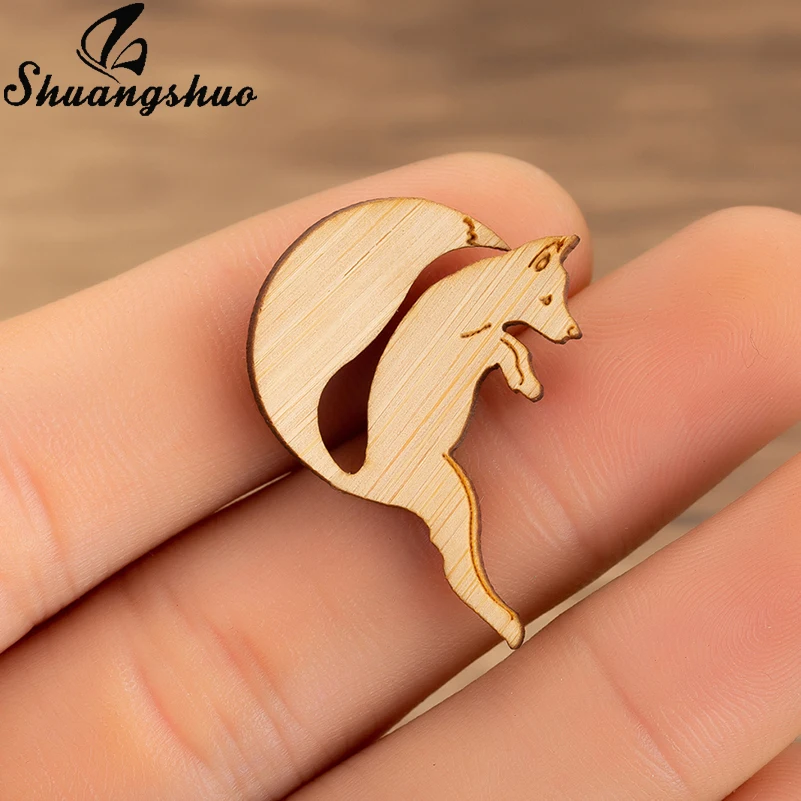

Shuangshuo Jumping Fox Brooch Pins For Women Jewelry Wood Badge Lapel Pin Vintage Brooches Enamel Denim Jackets Collar Badge Pin