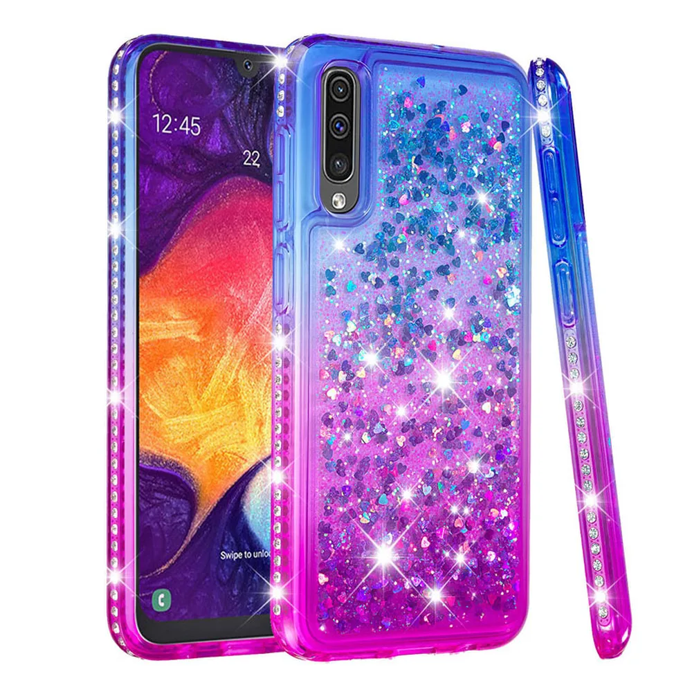 Чехол бампер для Samsung Galaxy A50 A 50 Милая блестящая Бриллиантовая динамическая