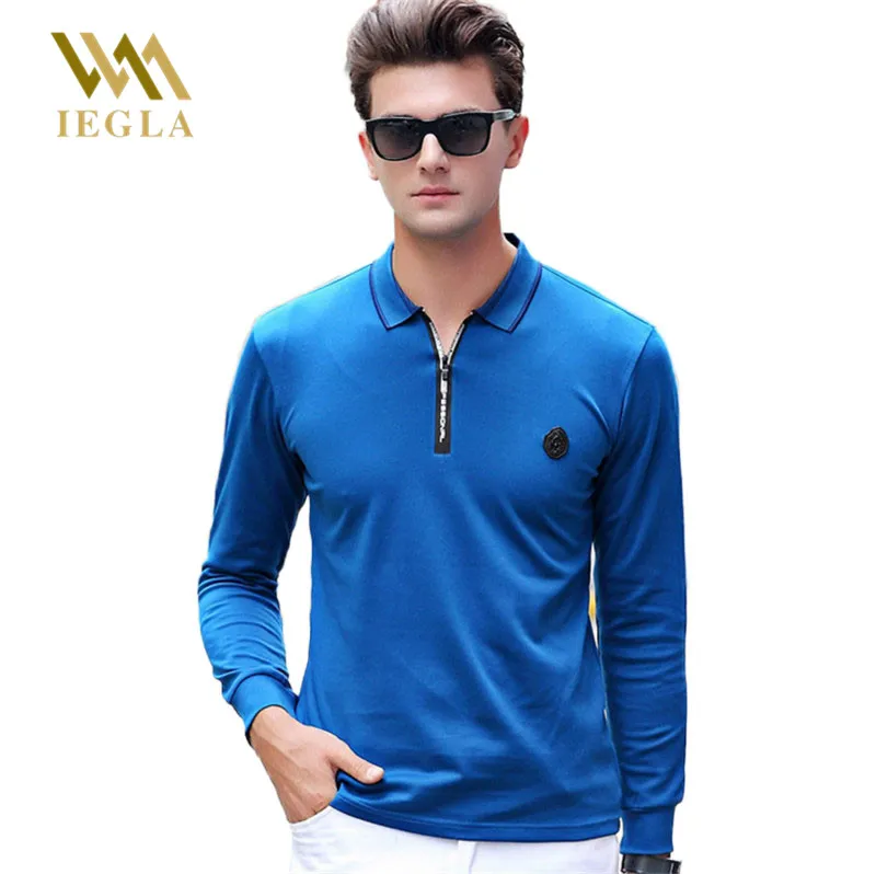

Polo Shirt Men Fashion Male Wear Soft Long Sleeve Polos Shirts Men Business Casual Masculina Polo Homme Zipper Tops