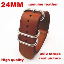 Zulu ремни- 10 шт./лот Высокое качество 24 мм ремешком NATO Натуральная кожа Смотреть полоса НАТО ремни Ремешок- 1411044