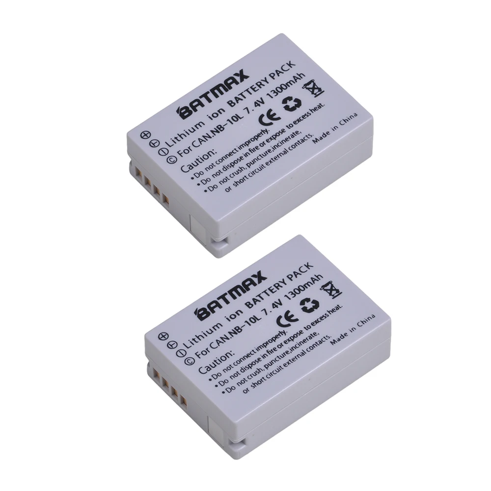 2Pcs NB10L NB 10L Digital Camera Battery Pack for Canon G1X G15 G16