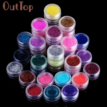

45 Colors Nail Art Make Up Body Glitter Shimmer Dust Powder Decoration feb8