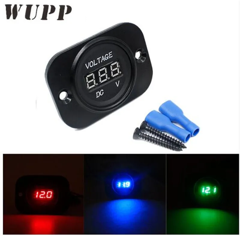 

WUPP Dc 12- 24Led Display Voltmeter Car Electric Socket Voltage Meter Socket Digital Voltmeter With Fixed Panel Red/ Blue/ Green