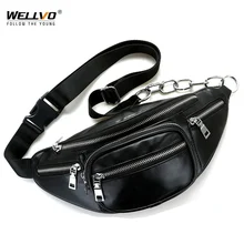 Мужская многофункциональная сумка на пояс из искусственной кожи, Женская портативная нагрудная сумка, мини сумка на плечо, кошелек на ремешке-цепочке, XA128WC