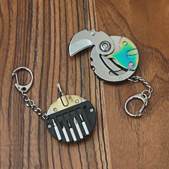 

1PC Mini Coin Round Folding Knife Screwdriver Set Keychain Pendant EDC Multi-tool Watch Glasses Repair Gadget Unpacking Tool Kit