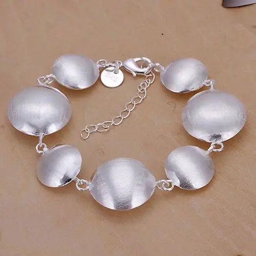 H208 Hot Sale Fine Silver Plated Fashion Jewelry for Woman Man Wholesale Factory Price Charms Round Head Bracelets