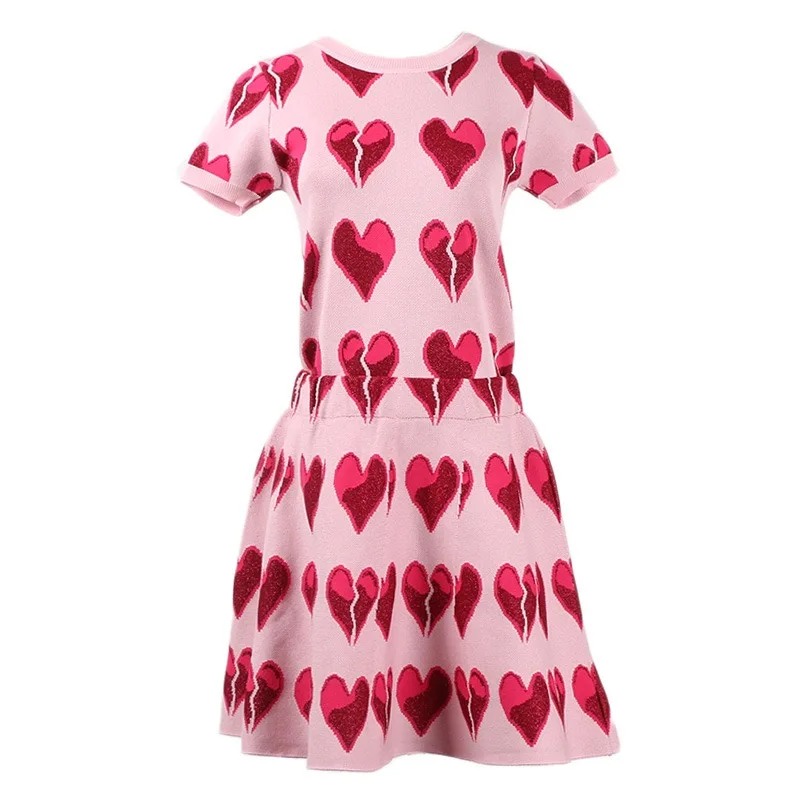 

2019 Spring Summer Original Design Gloria&Grace Vintage Pink/Black Sweet Heart Shaped Pattern Prin Elegant Suit Two Pieces