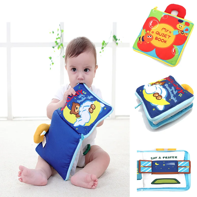 Soft Books Infant Early cognitive Development My Quiet Bookes baby goodnight educational Unfolding Cloth Books Activity