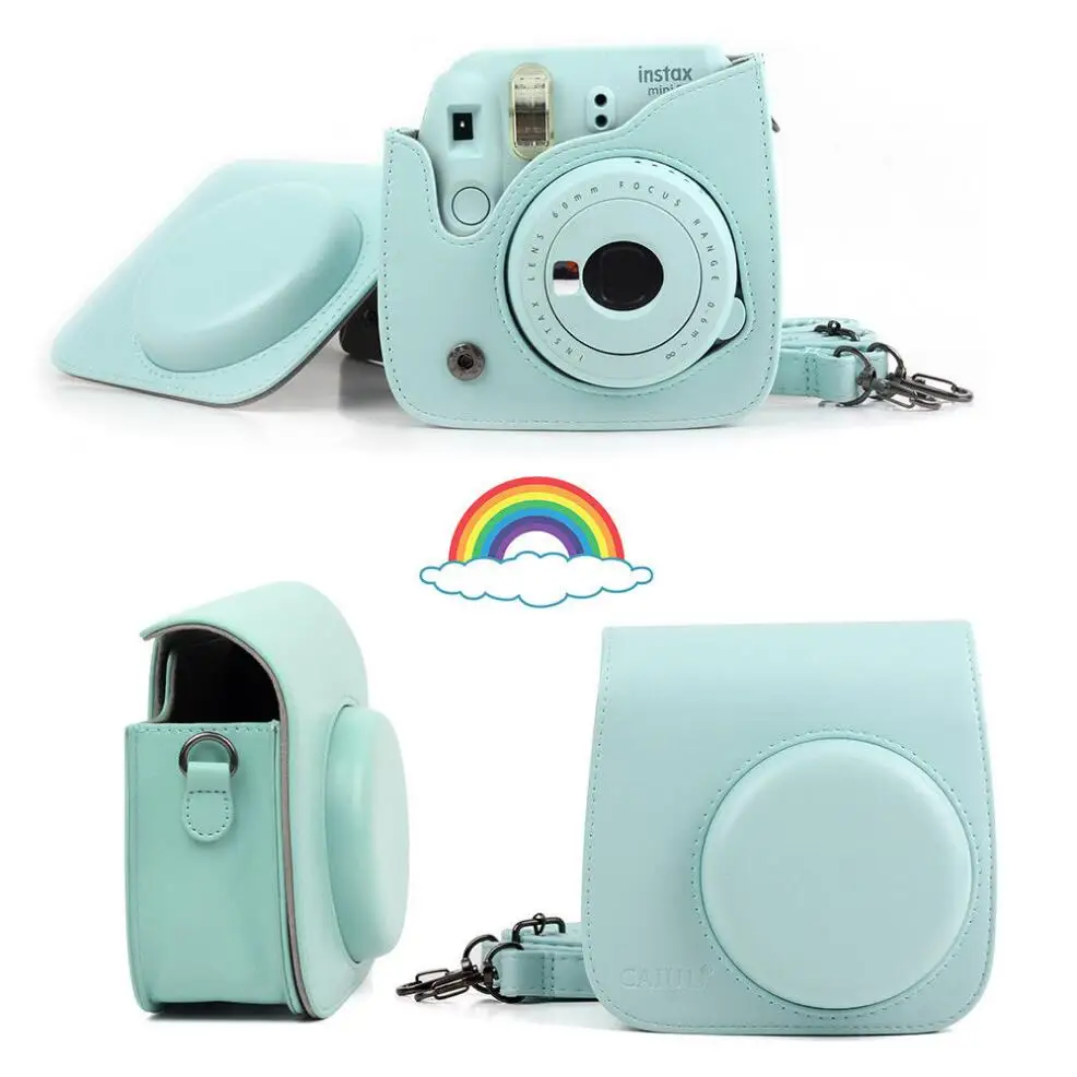 Чехол для Камеры Fujifilm Instax Mini из искусственной кожи с плечевым ремнем для камеры Instax Mini 9 Mini 8 Mini 8 - Цвет: Ice Blue