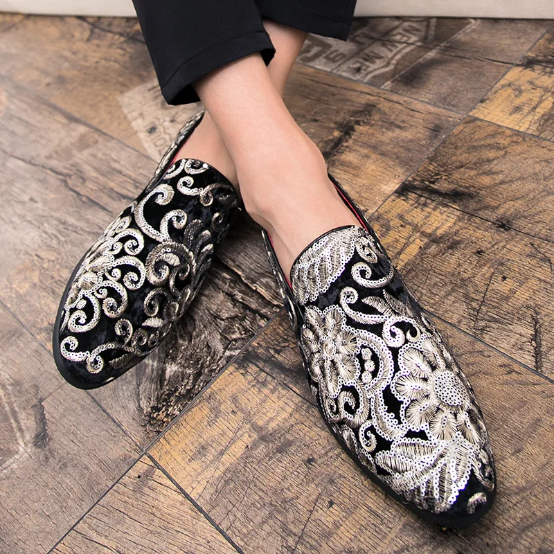 designer flowers men shoes luxury brand italian floral slip on ballroom dance male footwear wedding evening dress oxford shoes (23)