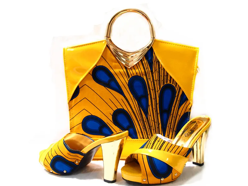 Novel desing matching  italian shoes and bag set with rhinestone 8 cm high heel  size38-42   S16062006