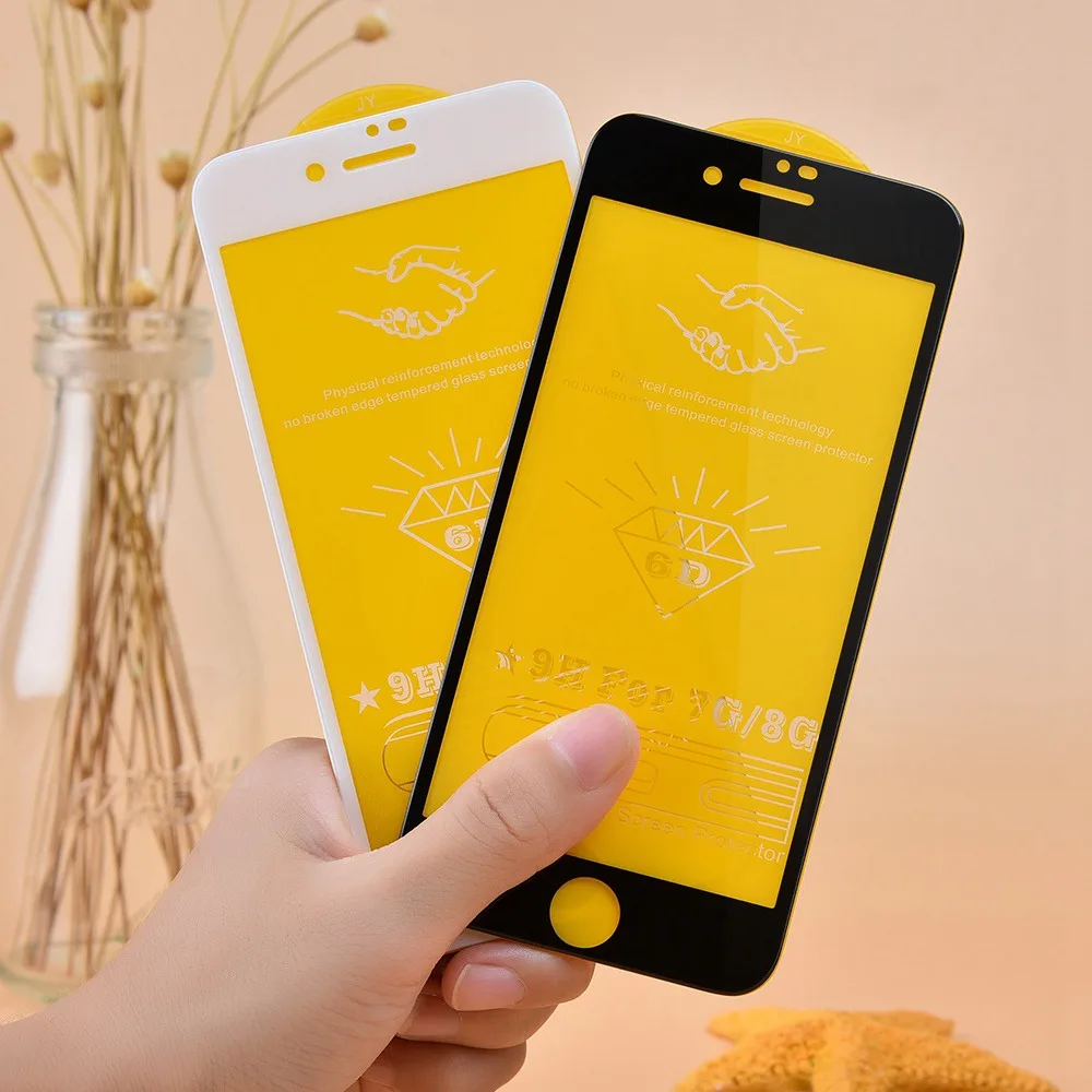 

WIT@WITACE 6D Edge Tempered Glass For iPhone 7 Plus Protective Glass Film Screen Protection White Black For iPhone 6 6S 8 Plus