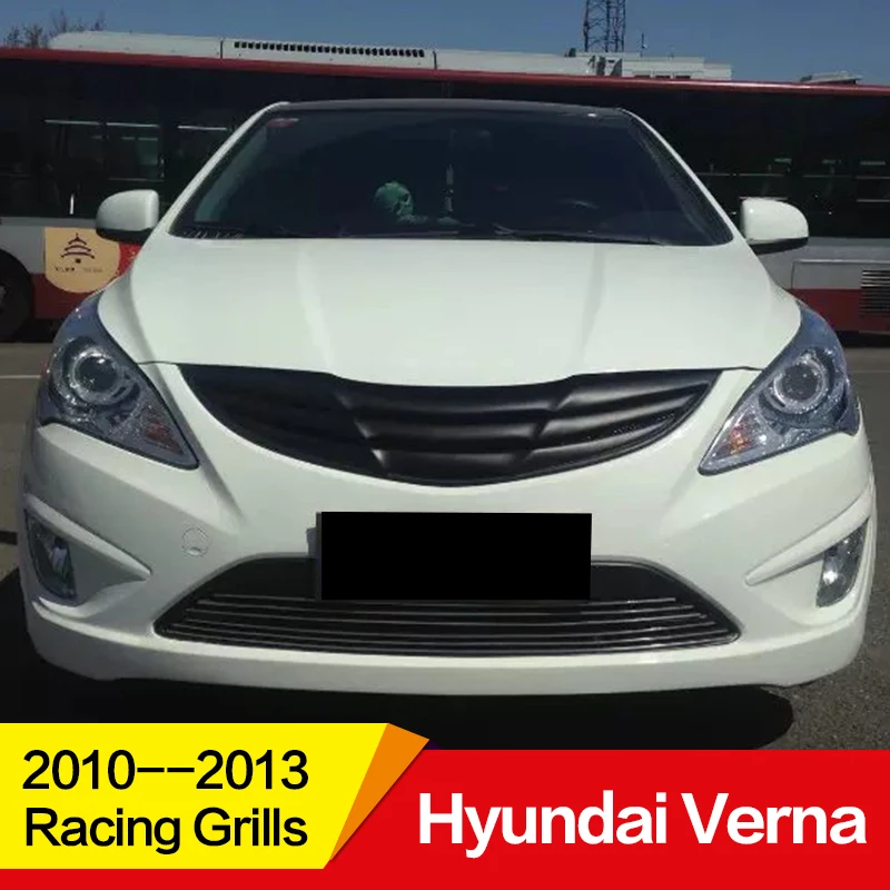 

Use for Hyundai Verna ACCENT Racing Grills 2010--13 Year carbon fibre/FRP Refitt Front Center Racing Grille Cover no car logo