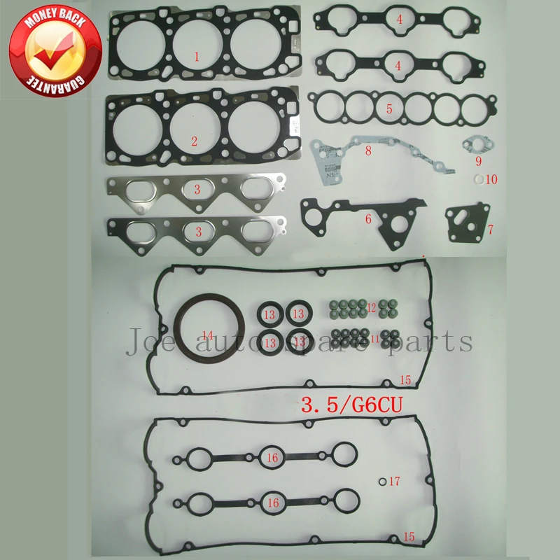 G6CU V6 полный комплект прокладок двигателя для Hyundai townan 50314000 л KIA Sorento 20910-39D00 |