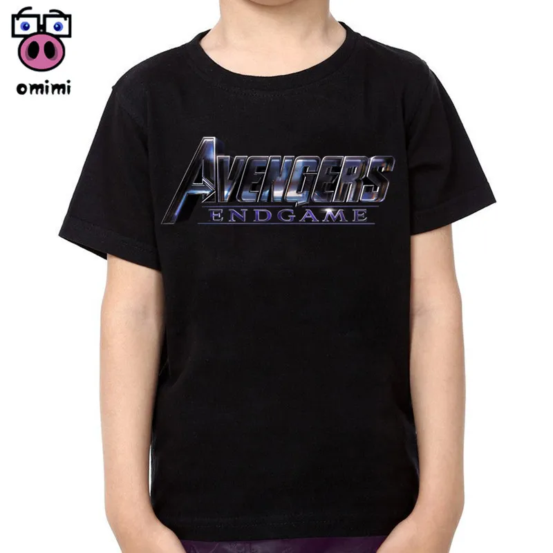 

Children Avengers Endgame Cotton T-shirts Boy and Girl Short Sleeve Soft Black Tee Tops Baby Brand Clothes Boys Christmas Shirt