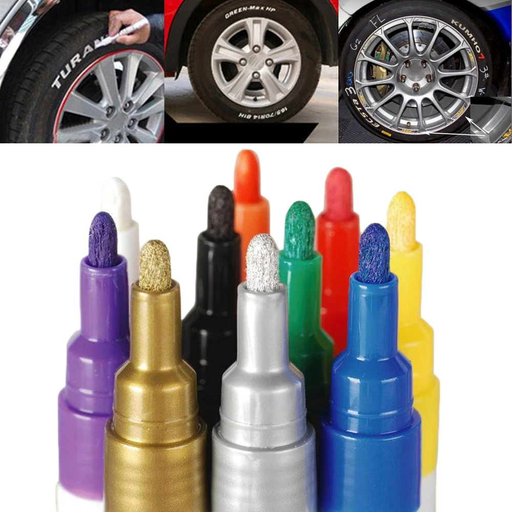 1 шт. цветные водонепроницаемые перманентные ручки для автомобильных шин протекторы для шин CD металлические перманентные маркер краски аксессуары для автомобилей|Губки для ваксы|   | АлиЭкспресс