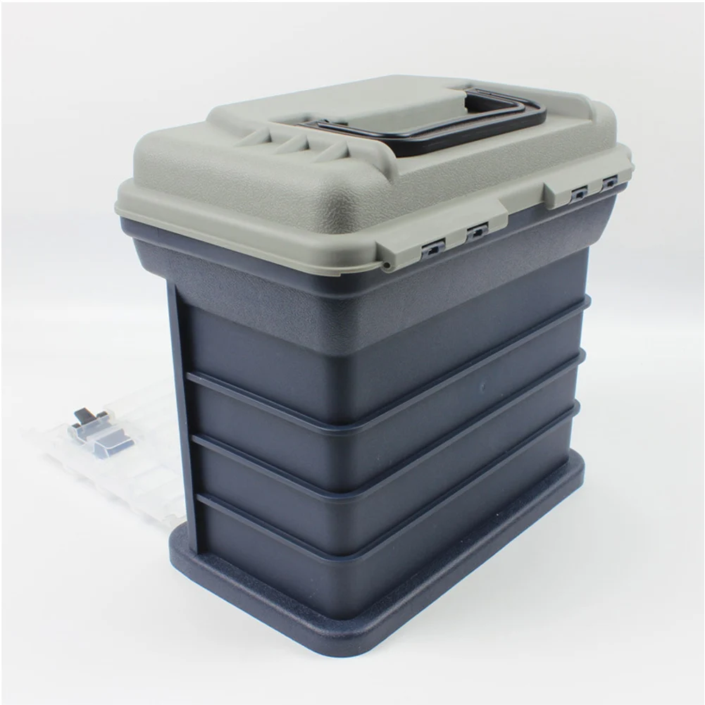 

Four Layer Fishing Tackle Box Portable High Strength Lures Accessories Outdoor Compartment Storage Waterproof Multifunctional