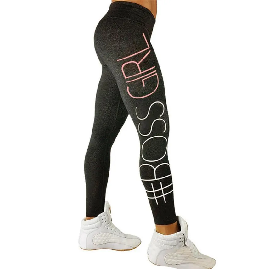 

Tight Women Letter Print Sports Gym Running Fitness Leggings Pants Athletic Trouser Fitness Tights Workout Gym Running sports