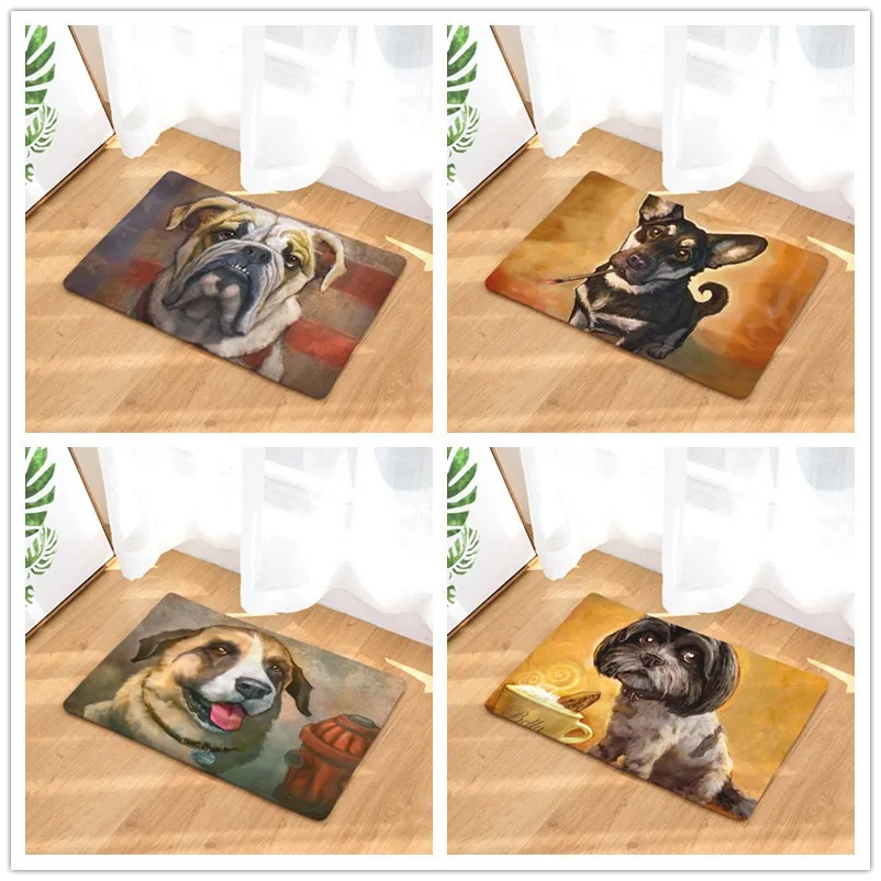 

Doormat Carpets Dog Print Mats Floor Kitchen Bathroom Rugs 40X60or50x80cm