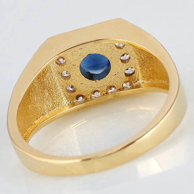 Новое мужское Золотое однотонное 925 пробы Серебряное кольцо 5 мм с круглым камнем, ювелирные изделия Anillo Hombre R116