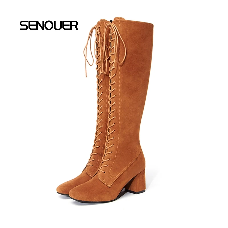 

Fashion Women Boots Over The Knee High Heels Tall Canister Women Boots Best Selling Crisscross Bandage Boots Big Size 41 42 43