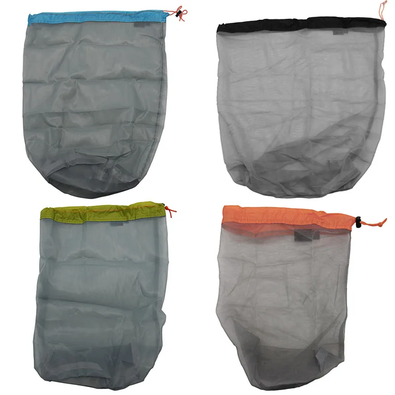 Пикник мешок сетки Drawstring мешок хранения для Tavelling Кемпинг Рыбалка Спорт