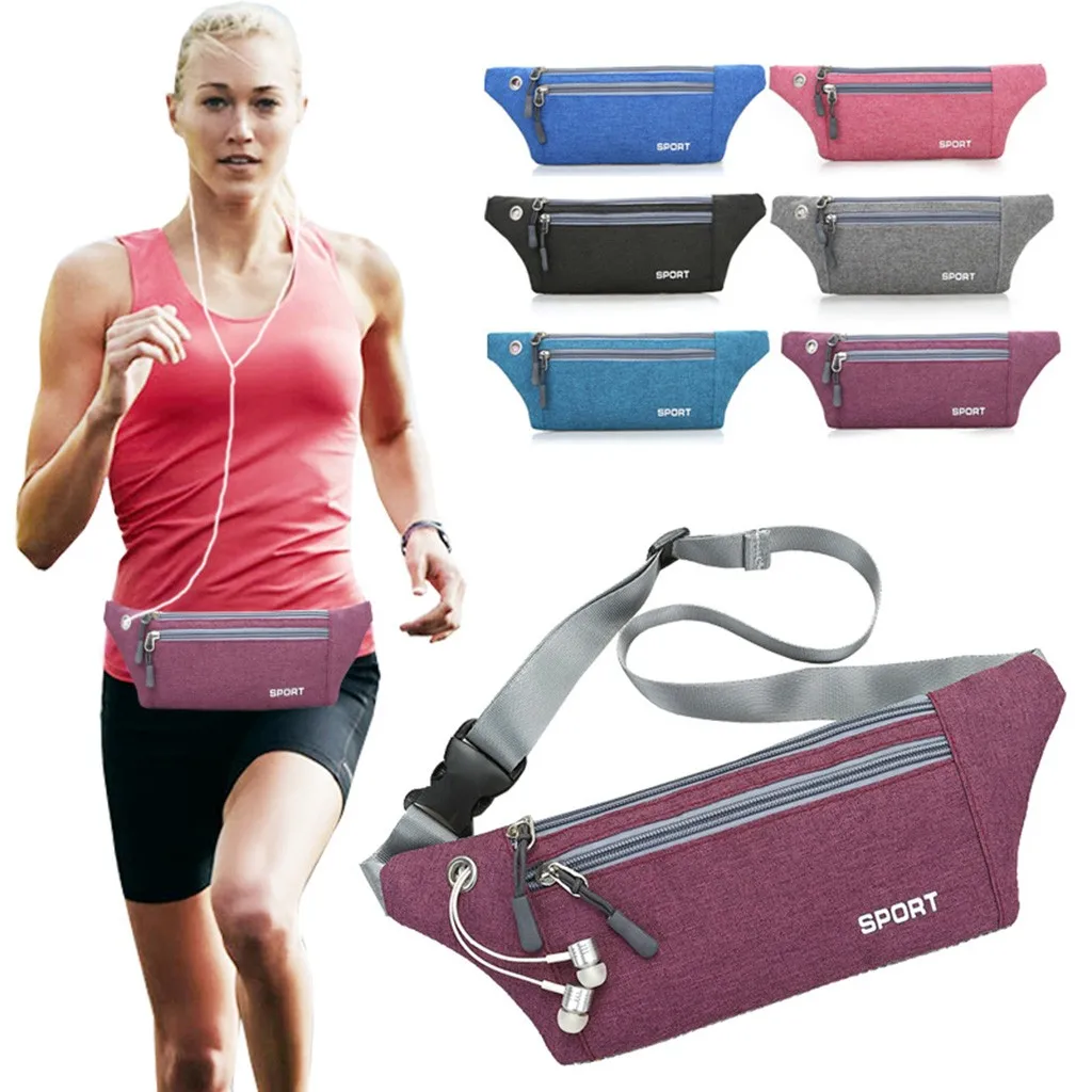 

Women Men Multi-function Pockets Outdoor Sport solid color Multi-pocket Leisure Messenger Waist Packs Bag heuptasje voor vrouw