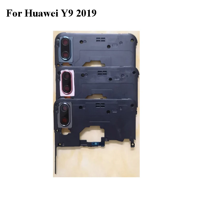 

Back Housing Middle Frame Bezel 6.5 For Huawei Y9 2019 Housing Battery Cover with Back Rear Camera Glass lens Cover Y 9 2019