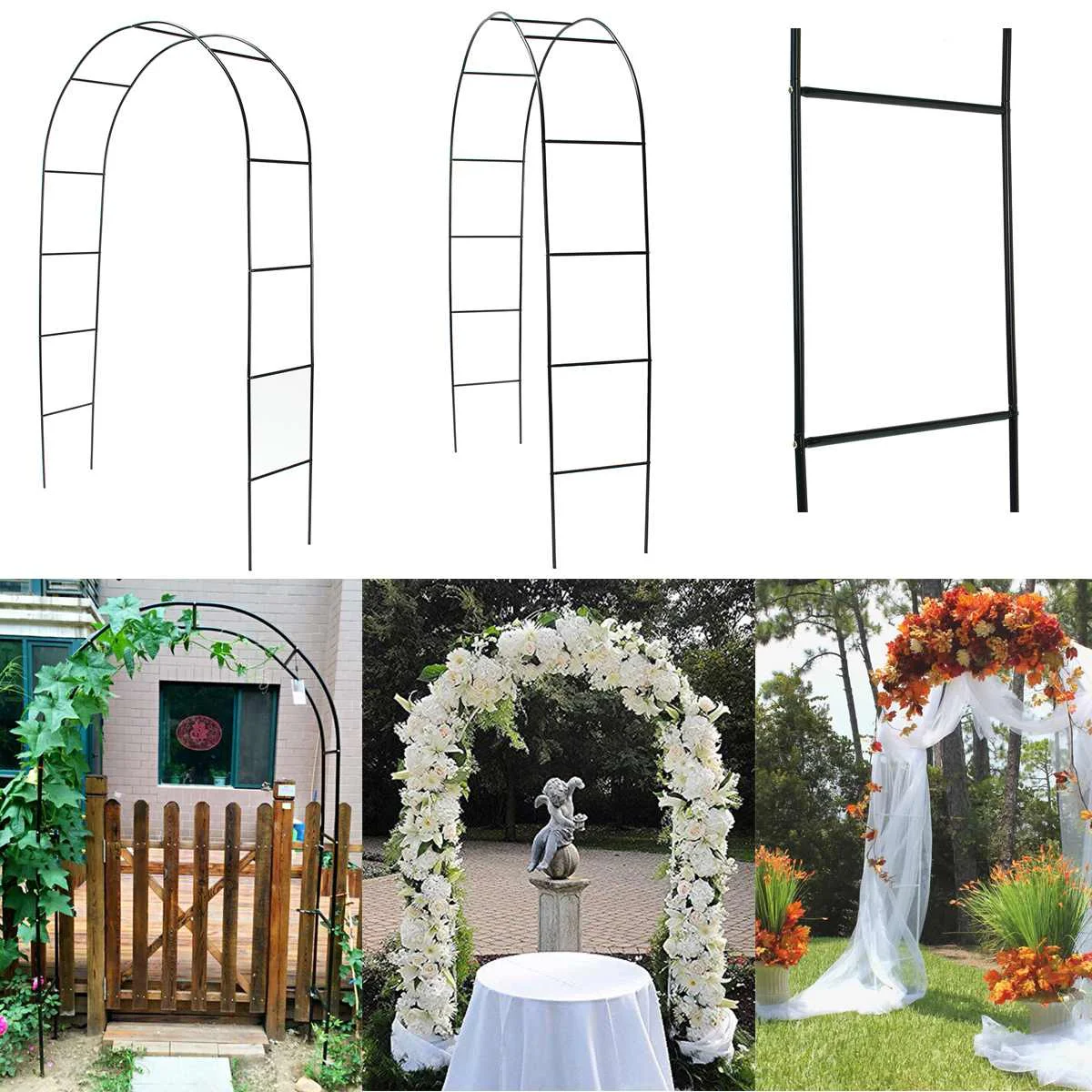 Iron Wedding Arch Decorative Garden Backdrop Pergola Stand Flower Frame For Marriage birthday wedding Party Decoration DIY Arch afbeelding