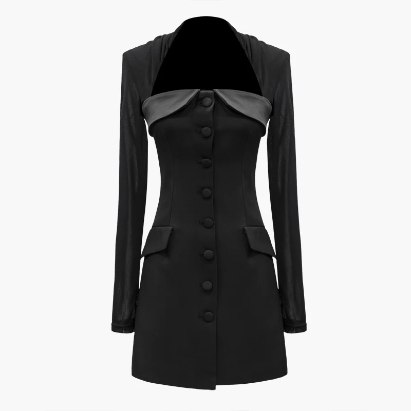 HIGH STREET New Fashion 2019 Designer Dress Women's Strapless Buttons