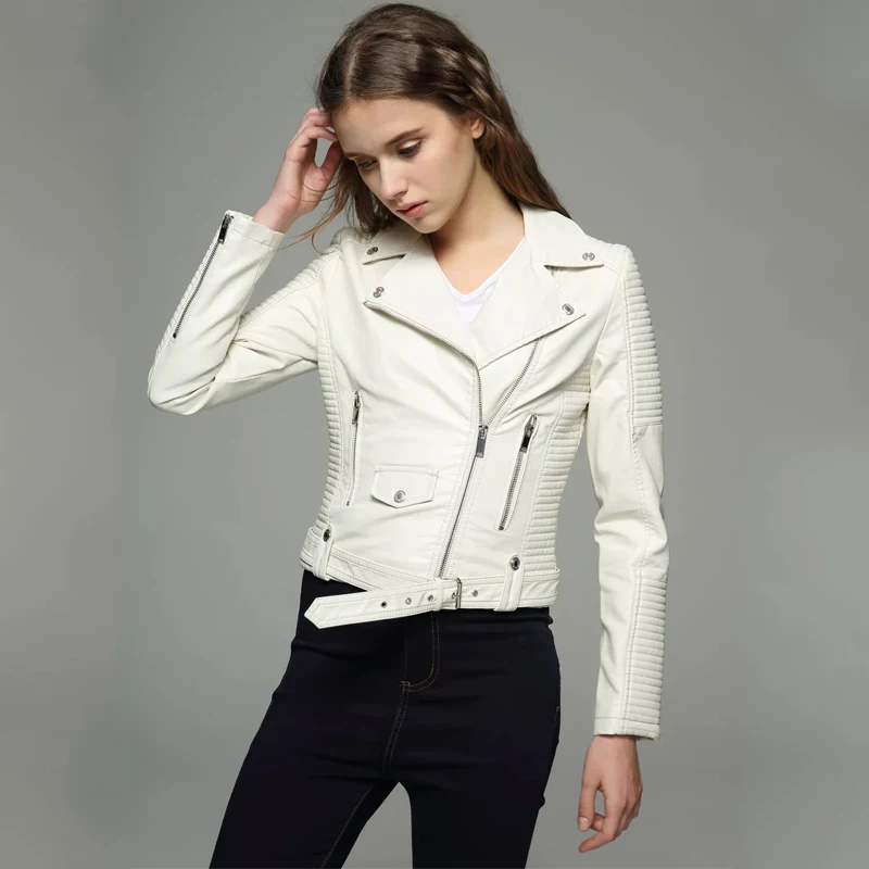 Женская мотоциклетная куртка TMODA249 Новинка осени 2020 белые Байкерские Куртки из