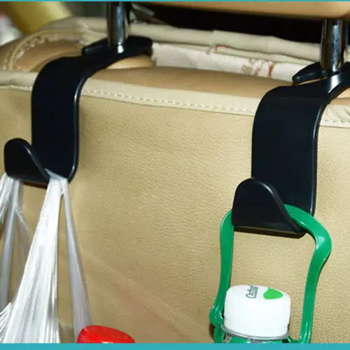 

Car Seat Back Hanger Single Hook Solid Black Convenient Tool Headrest Organizer Holder Universal Black Pothook