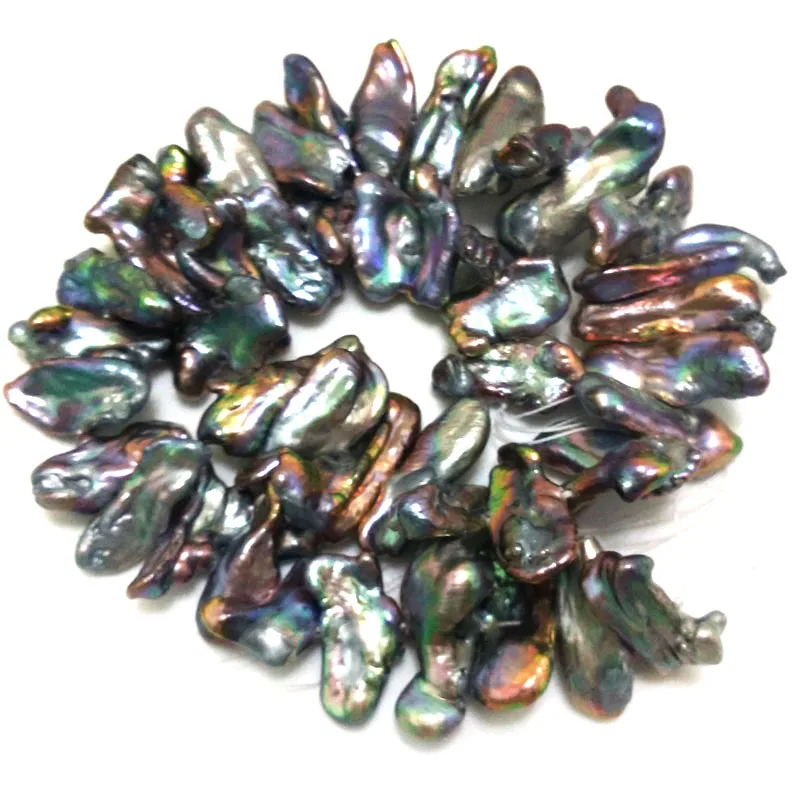 

16 inches 18-20mm Black Large Baroque Biwa Pearl Loose Strand for Necklace