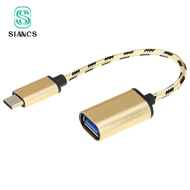 SIANCS нейлоновый кабель USB C Type-C на OTG адаптер соединитель данных для Macbook Letv Max Xiaomi 5