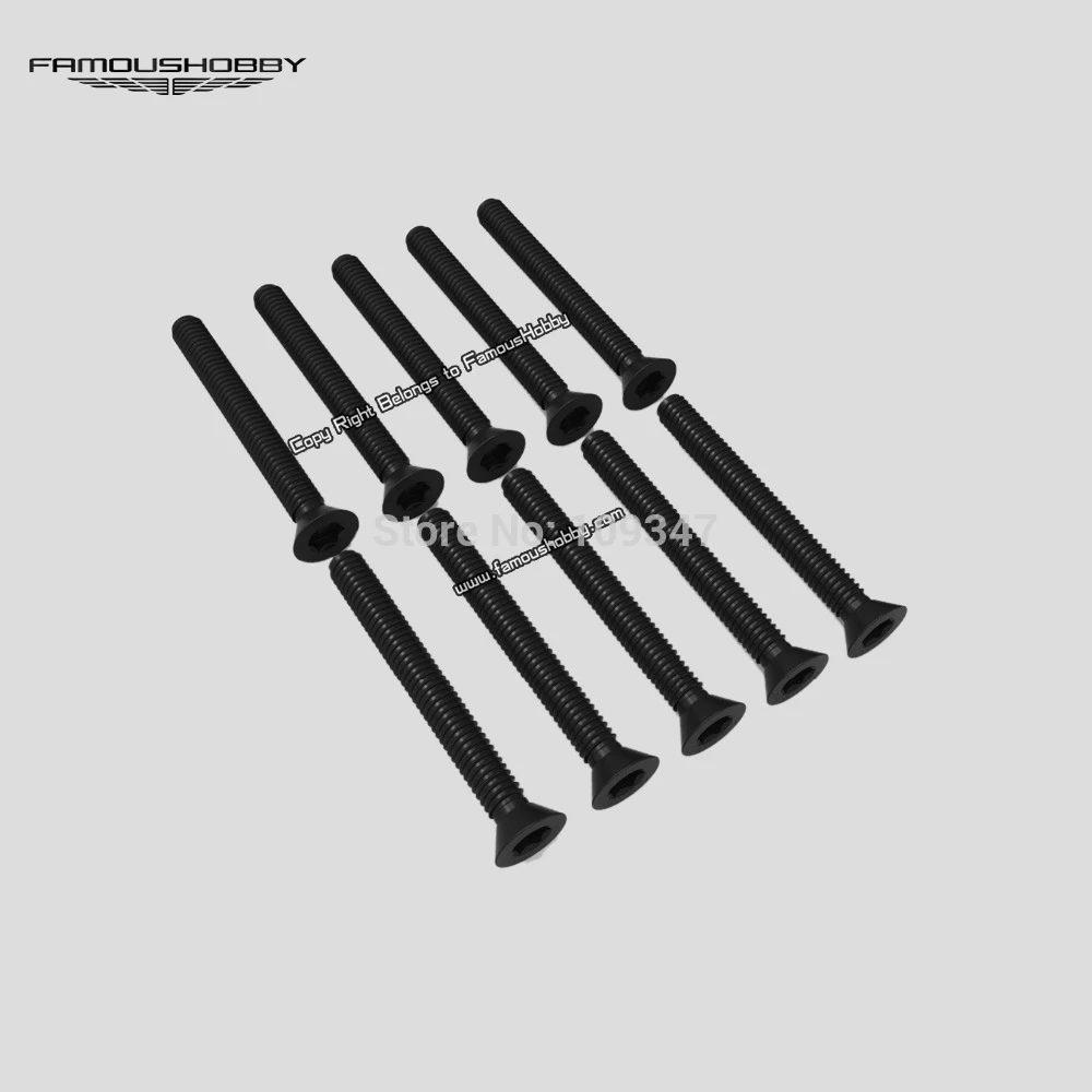 Famoushobby SCW072 M2.5 X30 мм черный винт с плоской головкой/10 шт. для мультикоптера |