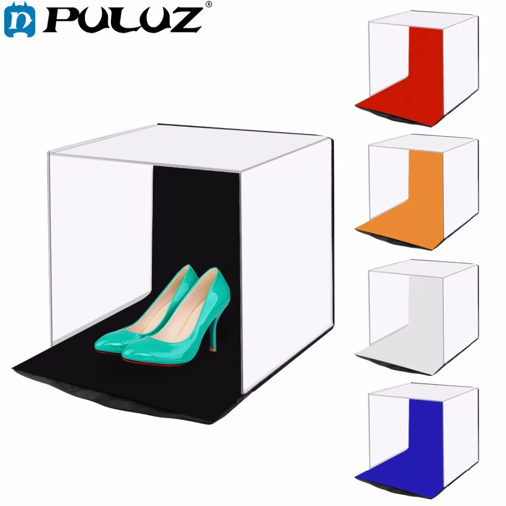 

PULUZ 40*40cm 16"Photo studio box photograghy Soft box Portable Folding Studio Shooting Tent Box Kits with5 background backdrops