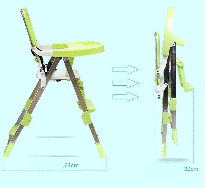Переносной детский стульчик для кормления, Многофункциональный складной Регулируемый Детский обеденный стол, стул для сидения