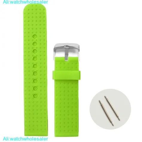 22mm Spring Green Silicone Jelly Rubber Ladies Men Watch Band Straps WB1074G22JB