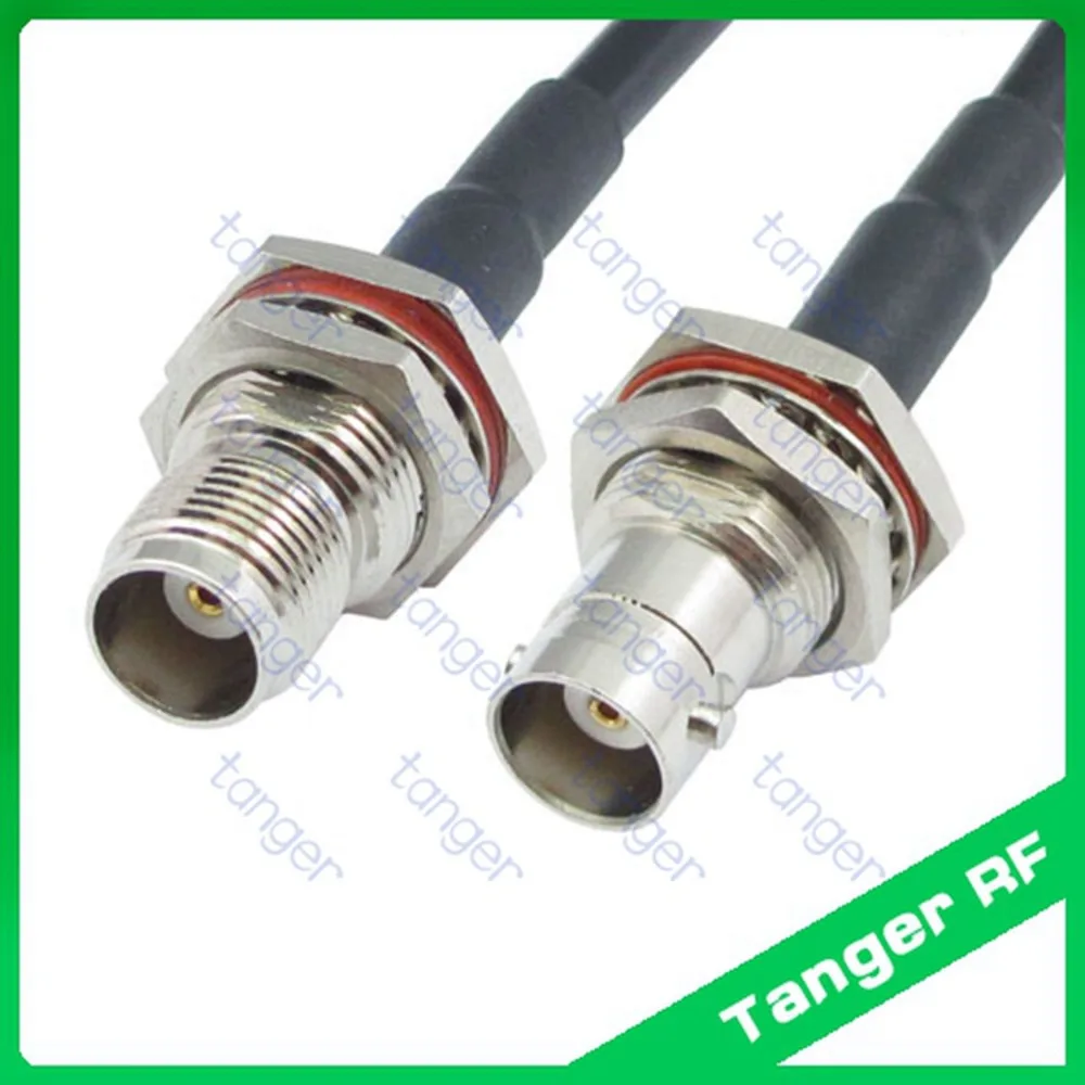 

Tanger TNC female jack to BNC female jack front with nut straight RF RG58 Pigtail Jumper Coaxial Cable 3feet 100cm High Quality