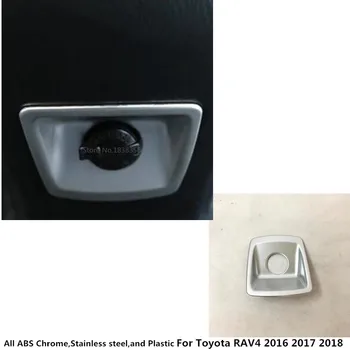

For Toyota RAV4 2016 2017 2018 ABS chrome Car Armrest Box Rear Cigarette Lighter Stickers Sequins Decoration Accessories 1pcs