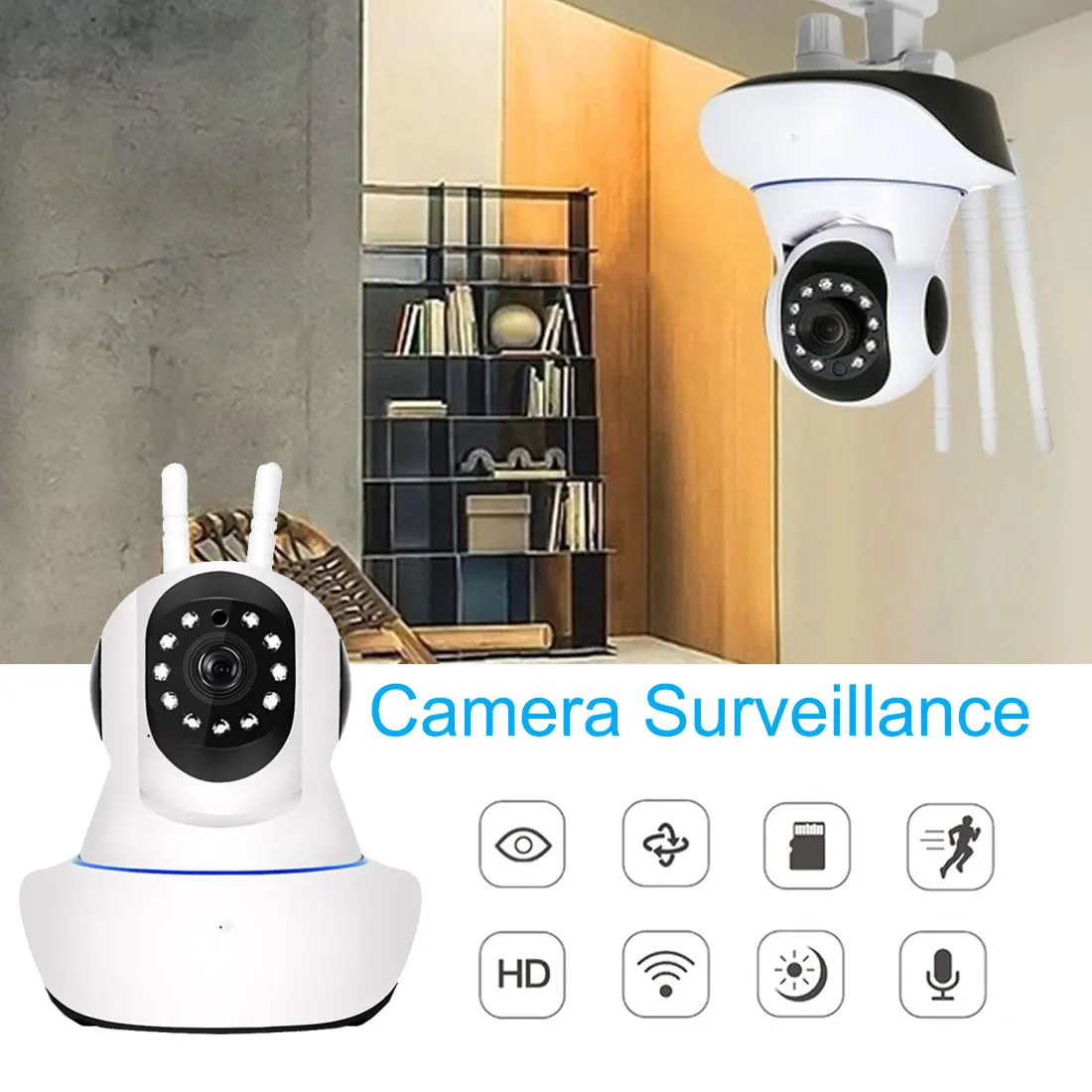 

HD 1080P 720P 2MP Home Security IP Camera Wireless PTZ Camera Wifi Pet IR Baby Monitor Audio Record