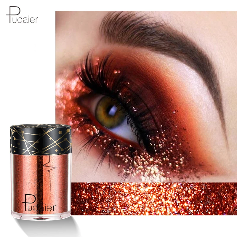 

Pudaier Festival Party Makeup Glitter Eyeshadow Metallic Sequins Long Lasting Eye Shadow Powder Shining Sequined Eyes Cosmetics