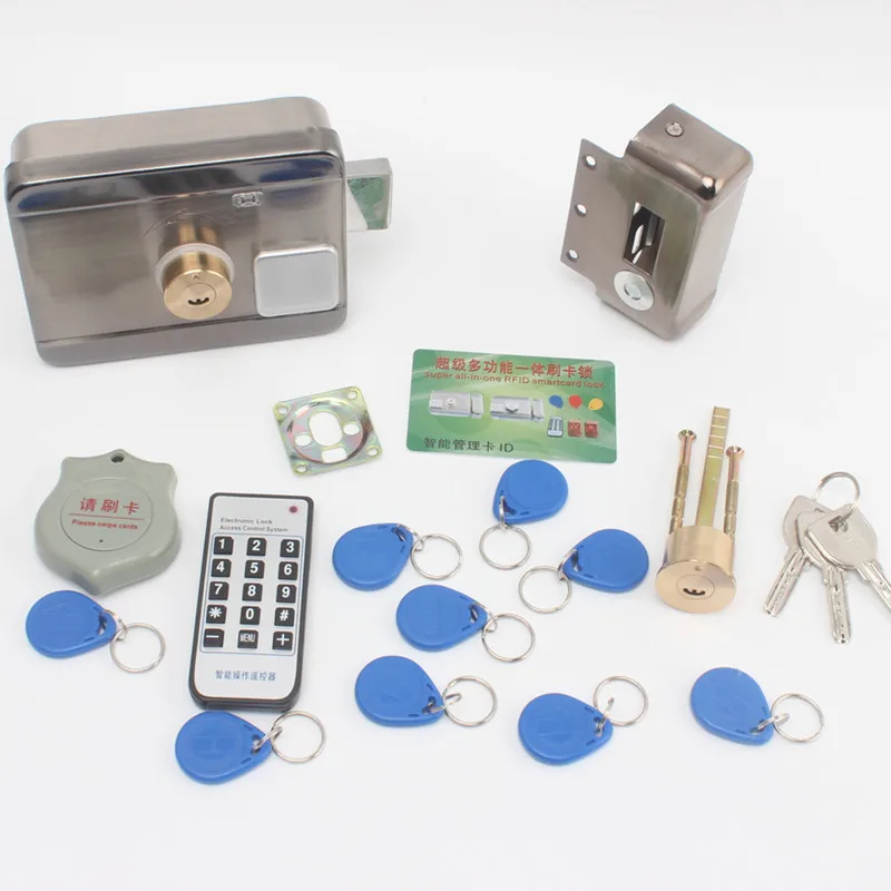 

New Electronic Access Control System Integrated Rfid With Id 38ma Reader Electric Single Double Head Gate 12v Door 350ma Lock 95