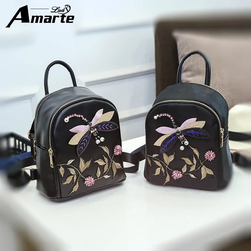 

Amarte Women Nylon PU Backpacks 2018 New Women Fashion Casual Backpacks for Women Girls High Quality Ladies Bags Knapsack